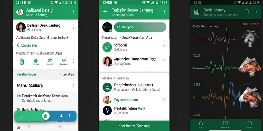 Tampilan antarmuka aplikasi Detak Jantung 234E yang intuitif.