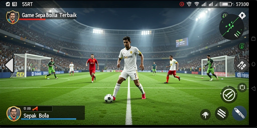 Tampilan antarmuka game Sepak Bola 55RT yang menarik