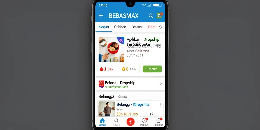 Tampilan antarmuka BEBASMAX yang user-friendly untuk dropshipping.