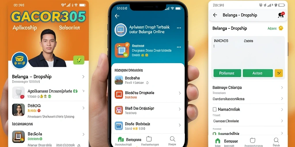 Antarmuka GACOR305 menampilkan berbagai pilihan produk dropship.