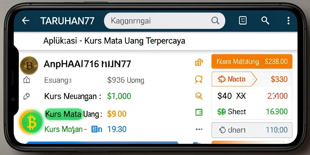Tampilan antarmuka pengguna aplikasi Kurs Mata Uang TARUHAN77.