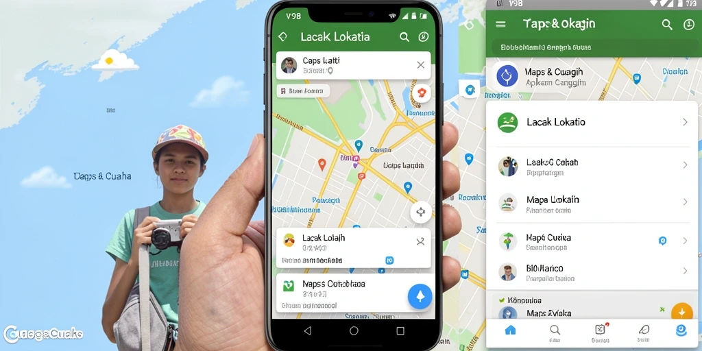 Antarmuka V98 menampilkan fitur pelacakan lokasi secara real-time.