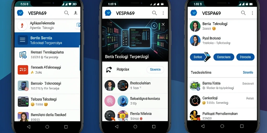 Tampilan antarmuka utama aplikasi VESPA69 yang modern dan informatif.