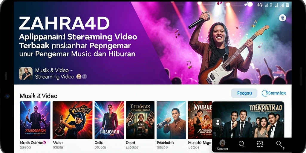 Antarmuka ZAHRA4D yang menarik dan fungsional untuk streaming video.