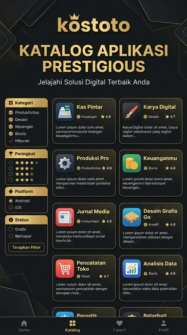 Katalog Aplikasi Populer di Kostoto – Temukan Favoritmu!